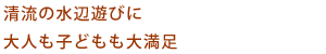 清流の水辺遊びに大人も子どもも大満足