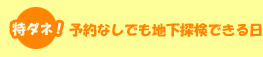 特ダネ！　予約なしでも地下探検できる日