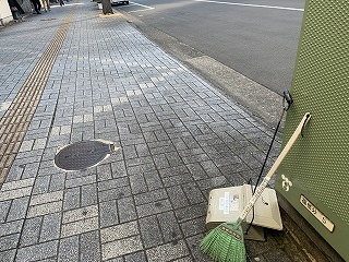 庭の花と朝掃除