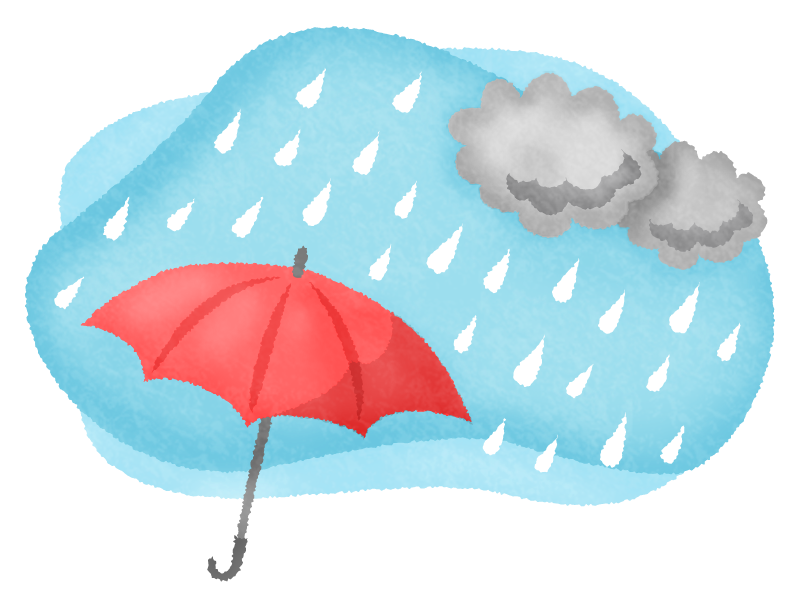 雨と傘のイラスト
